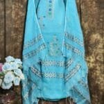 Nayan Tara Blue Ice Muga Cotton Unstitched Jamdani Suit Set