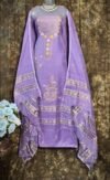 Nayan Tara Pale Purple Muga Cotton Unstitched Jamdani Suit Set