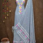 Oleander Light Gray Muga Cotton Unstitched Jamdani Suit Set