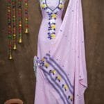 Oleander Pastel Purple Muga Cotton Unstitched Jamdani Suit Set