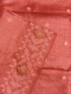 Pale Red Pure Gachi Tussar Handloom Jamdani Saree
