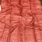 Pale Red Pure Gachi Tussar Handloom Jamdani Saree
