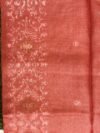 Pale Red Pure Gachi Tussar Handloom Jamdani Saree