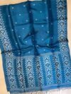 Peacock Blue Pure Gachi Tussar Handloom Jamdani Saree