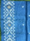 Peacock Blue Pure Gachi Tussar Handloom Jamdani Saree