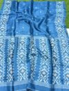 Peacock Blue Pure Gachi Tussar Handloom Jamdani Saree