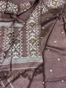 Falcon Pure Gachi Tussar Handloom Jamdani Saree