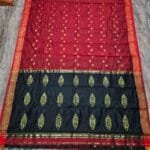 Maheshwari Design Red Cotton Silk Handloom Saree with Blouse Piece