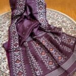 Wine Berry Pure Gachi Tussar Handloom Jamdani Saree