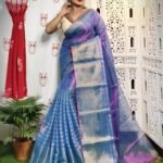 Dark Lilac Soft Tissue Handloom Saree