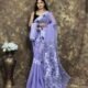 Dull Lavender Soft Jamdani Sari With Blause Piece