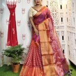 Grape Purple Soft Tissue Handloom Saree