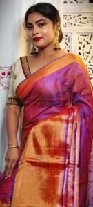 Grape Purple Soft Tissue Handloom Saree