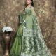 Greenish Grey Soft Jamdani Sari With Blause Piece
