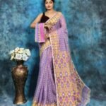 Lavender Purple Soft Jamdani Saree With Blause Piece
