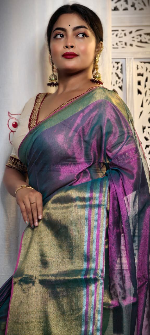 Light Plum Soft Tissue Handloom Saree 4 Light Plum Soft Tissue Handloom Saree