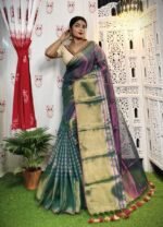 Light Plum Soft Tissue Handloom Saree