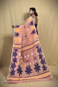 Lotus Blush Soft Dhakai Jamdani Saree