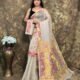 Mushroom Soft Jamdani Sari With Blause Piece