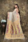 Mushroom Soft Jamdani Sari With Blause Piece