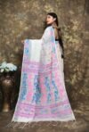 Off White Soft Jamdani Sari With Blause Piece