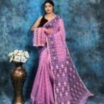 Persian Pink Soft Jamdani Saree With Blause Piece