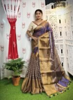 Purple Haze Soft Tissue Handloom Saree