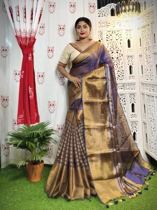 Purple Haze Soft Tissue Handloom Saree