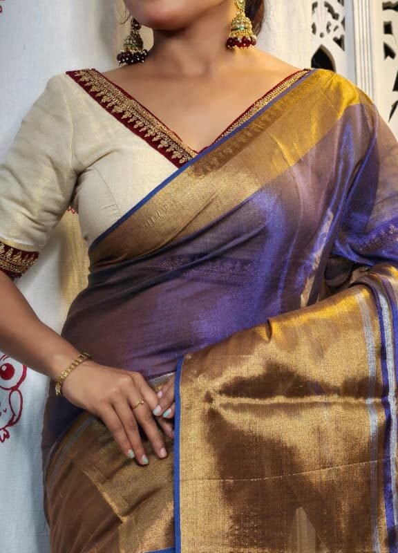 Purple Haze Soft Tissue Handloom Saree