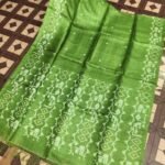 Avocado Green Pure Tussar By Tussar Handloom Sari With Blouse Piece