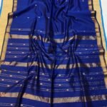 Blue Soft Maheshwari Design Sari With Blouse Piece