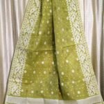 Brass Soft Buti Karat Jamdani Saree With Blouse Piece
