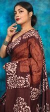 Dark Coffee Soft Mom Batik Saree