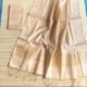 Dark Cream Soft Plain Tissue Saree With Blouse Piece