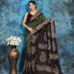 Dark Green Soft Mom Batik Saree