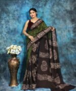 Dark Green Soft Mom Batik Saree
