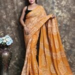 Dull Orange Soft Mom Batik Saree