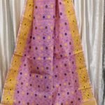 Dull Pink Soft Buti Korat Jamdani Saree With Blouse Piece