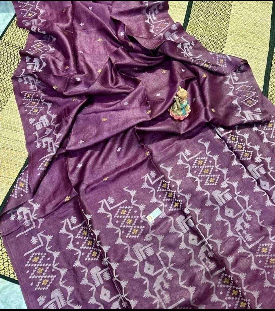 Grape Pure Tussar By Tussar Handloom Sari With Blouse Piece 1 Grape Pure Tussar By Tussar Handloom Sari With Blouse Piece