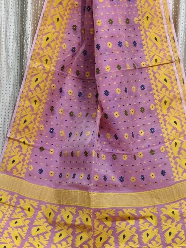 Light Purple Soft Buti Korat Jamdani Saree With Blouse Piece