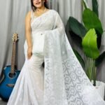 Off White Soft Dhakai Jamdani Saree