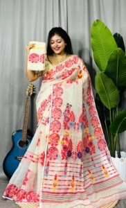 Off White Soft Ful Bahar Jamdani Saree