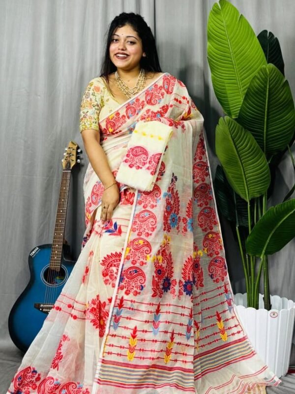 Off White Soft Ful Bahar Jamdani Saree