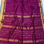 Pansy Purple Soft Maheshwari Sari With Blouse Piece