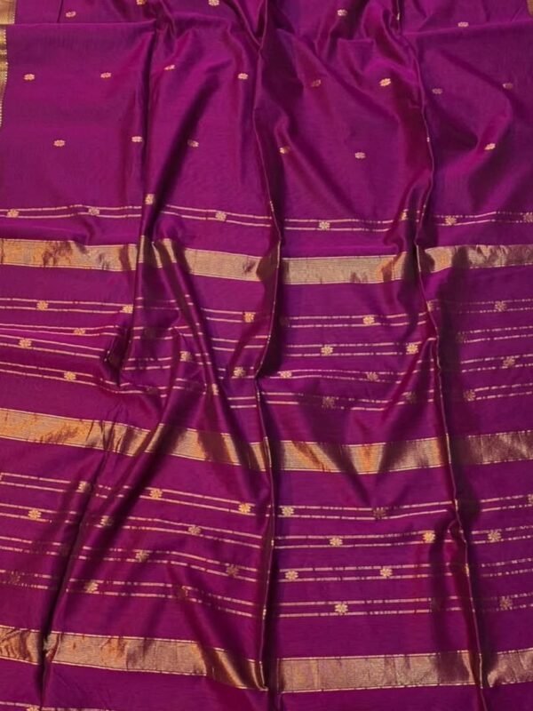 Pansy Purple Soft Maheshwari Sari With Blouse Piece