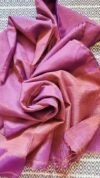 Pansy Purple Soft Plain Tissue Saree With Blouse Piece