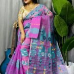 Persian Pink Soft Ful Bahar Jamdani Saree