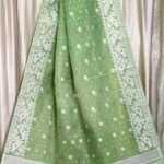 Pista Soft Buti Korat Jamdani Saree With Blouse Piece