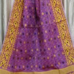Purple Soft Buti Korat Jamdani Saree With Blouse Piece