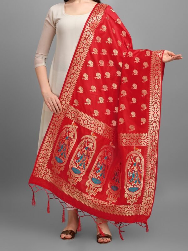 Red Soft Cotton Silk Dupatta